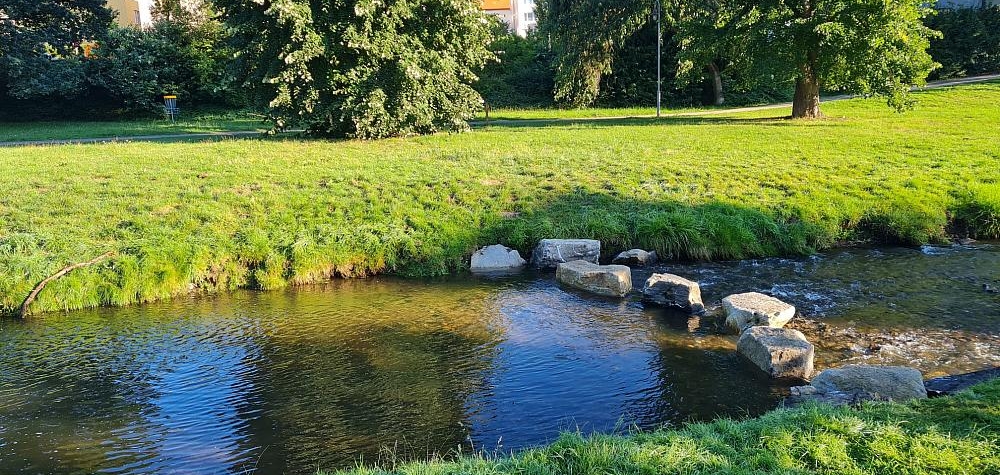 Upravení  kamenného brodu přes Polečnici v Jelení zahradě