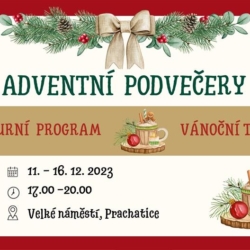 Pozvánka na adventní podvečery v Prachaticích na Velkém náměstí