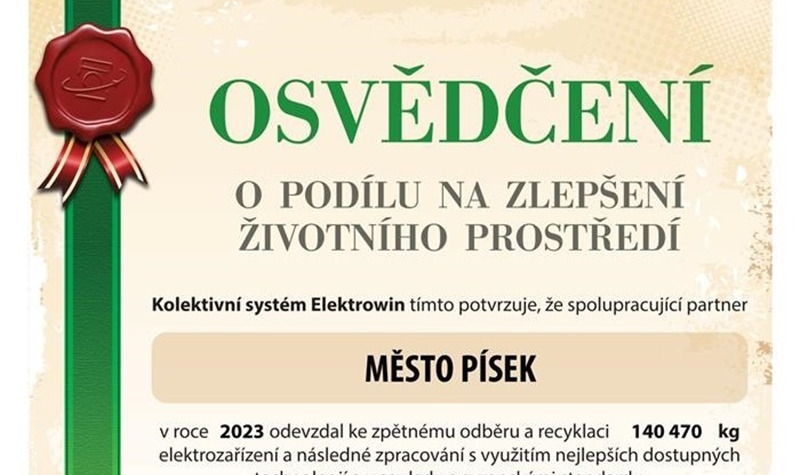 Občané Písku předali loni ke zpětnému odběru přes 190 tun elektroodpadu