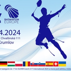 Ve čtvrtek startuje v Českém Krumlově významná sportovní akce. 8. ROČNÍK OLIVER CZECH U17 INTERNATIONAL 2024 v badmintonu