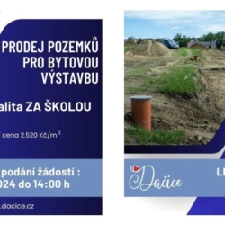 Dačice - Prodej pozemků pro bytovou a komerční výstavbu