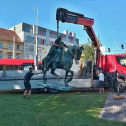 Socha Jana Žižky v Budějcích zmizela na dva měsíce