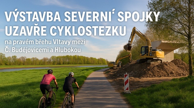 Výstavba Severní spojky uzavře cyklostezku