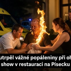 Muž utrpěl vážné popáleniny při ohňové show na Písecku